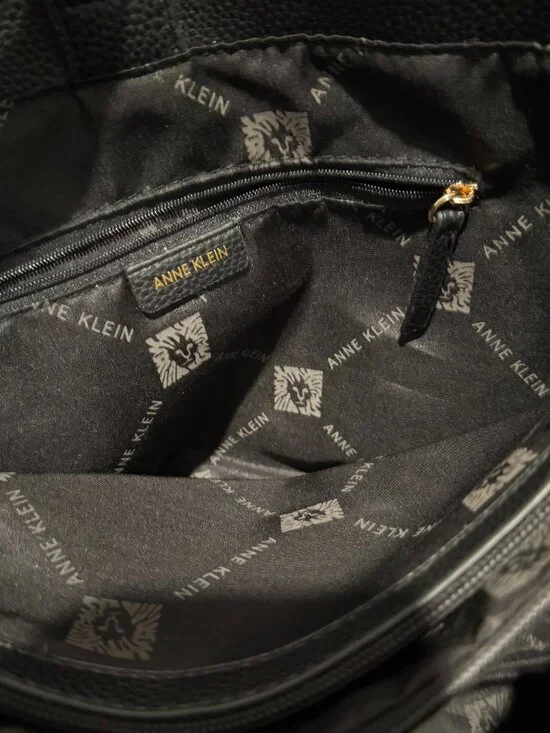 Anne Klein Black Tote Bag EUC - Large Minimalist Shoulder Bag - Picture 5 of 8